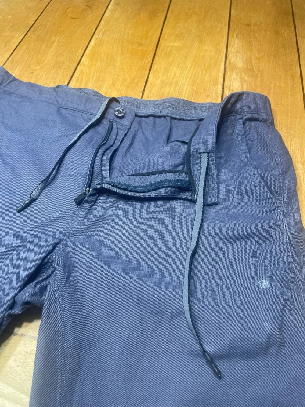Mack Weldon Navy Stretch Chino Drawstring Pants Tapered Size XL Casual Comfort